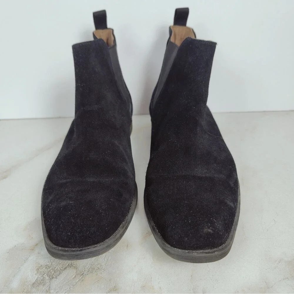 Aldo Men's Black Suede Almond Toe Chelsea Boots, Sz 12